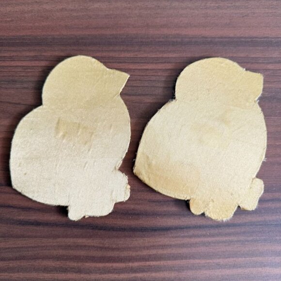 2 Vintage Easter Glass Beaded Yellow Chick Coasters Intact Decor - Picture 4 of 6